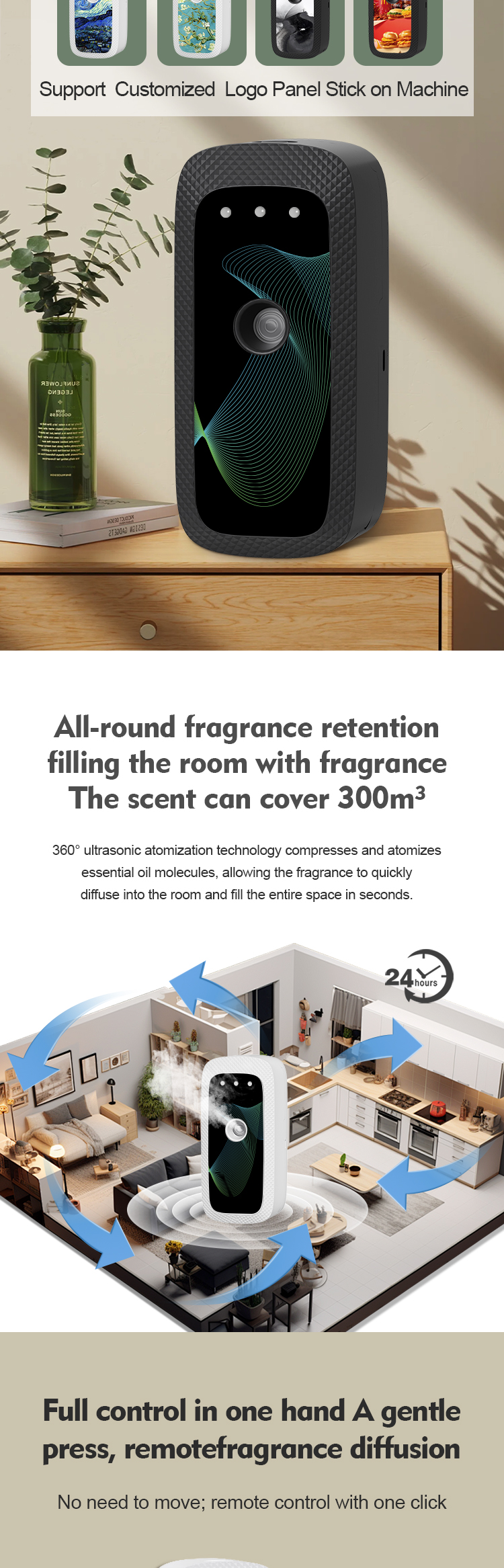 Smart USB Rechargeable Aroma Diffusers Remote Control Smart Aromatherapy Diffuser