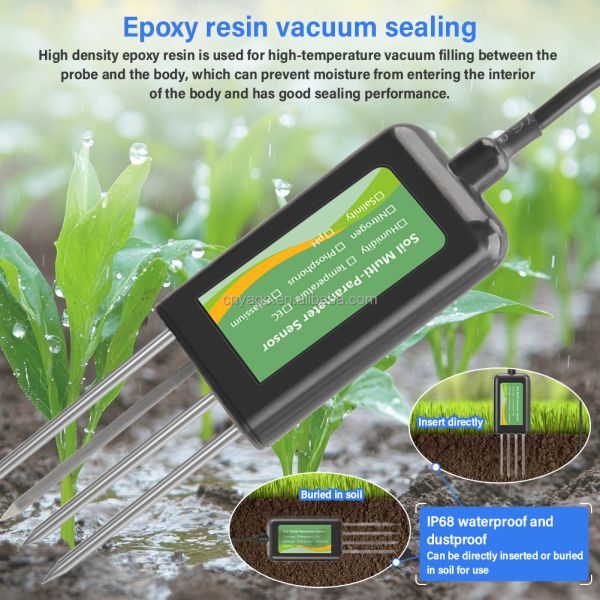 RS485 Soil Multi Parameter Sensor 8-in-1 EC pH NPK Temp Moisture Detection Agriculture Greenhouse Use