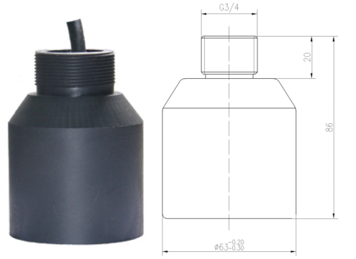 50Khz and 200Khz dual frequency probe dimensions