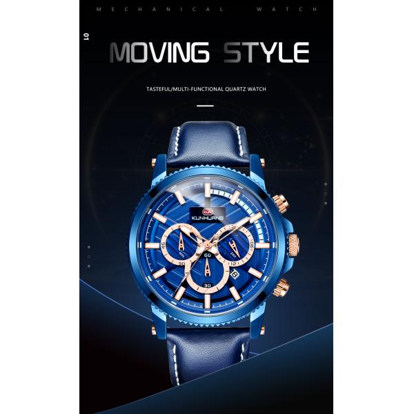 Three Eyes Six Needles 7.5cm Precision Quartz Watch