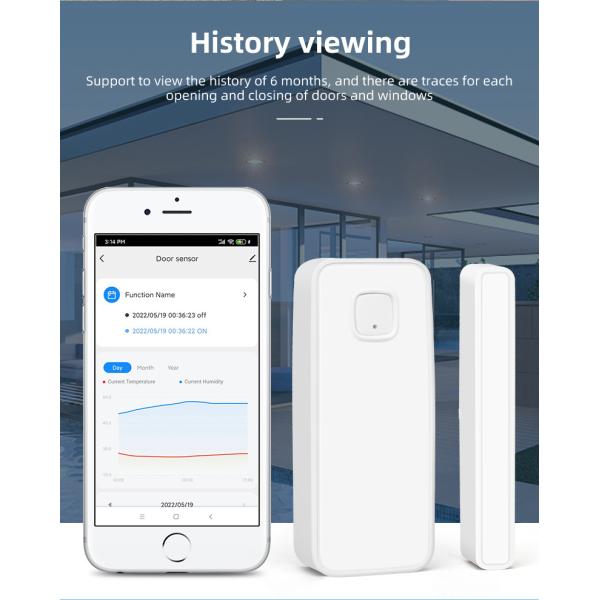 Tuya Smart Wireless Door Window Sensor Home Alarm System Temperature Humidity Detection