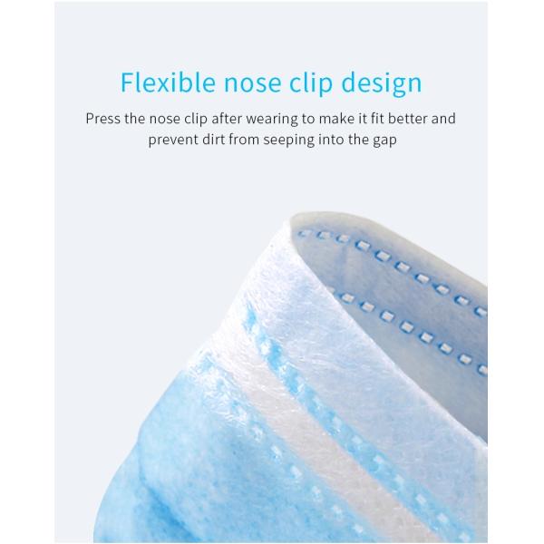 Disposable Blue Earloop Face Mask , Odorless Disposable Protective Mask