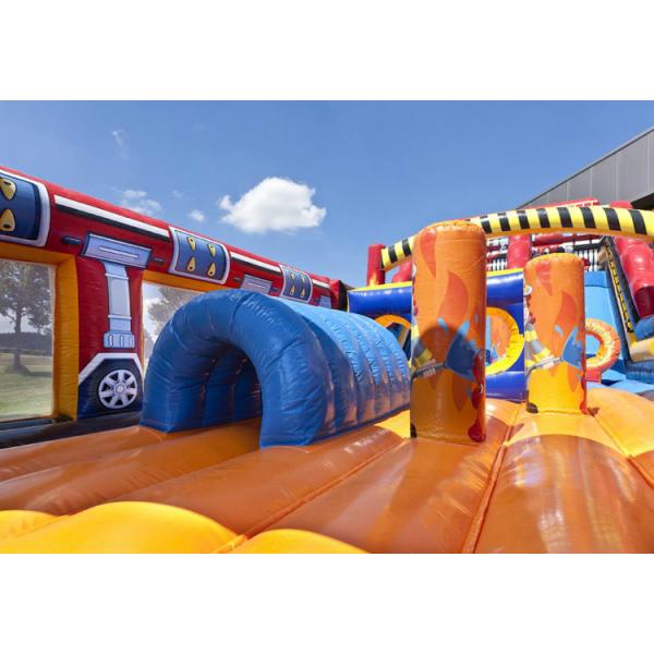 Firetruck World Slide Theme Large Inflatable Slide With Digital Printing