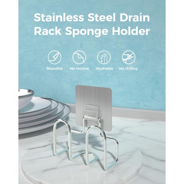 Self Adhesive Mounted Bathroom Sponge Holder No Install Tools Needed