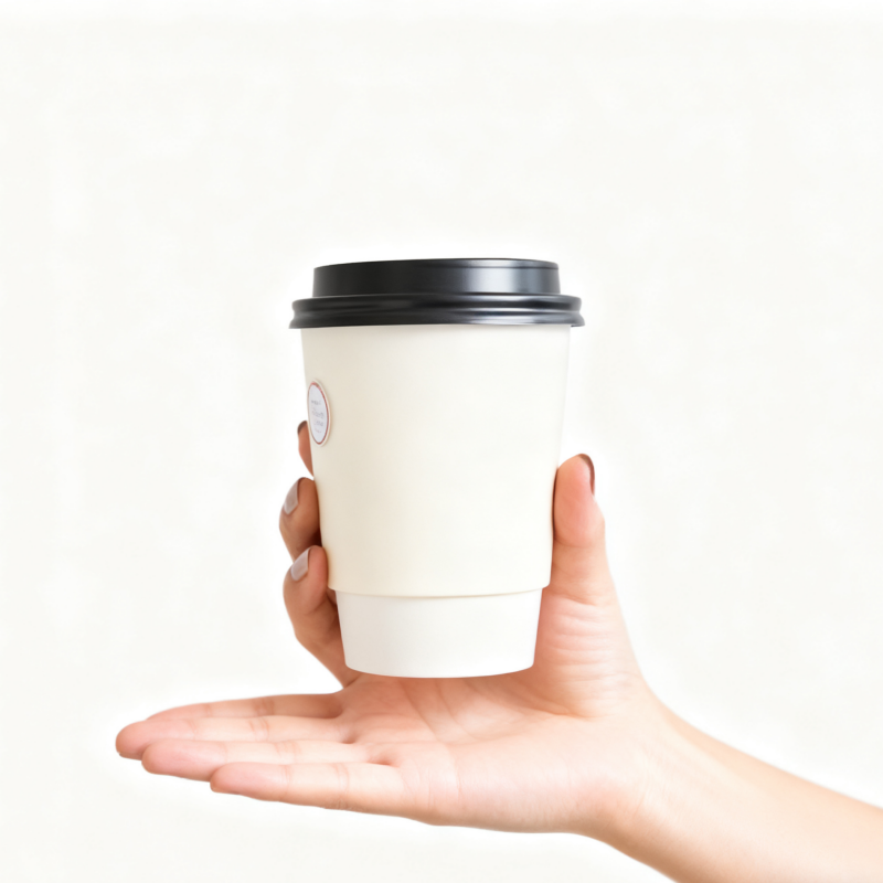 Customized 8oz disposable biodegradable single and double wall hot drink coffee paper cup with lid