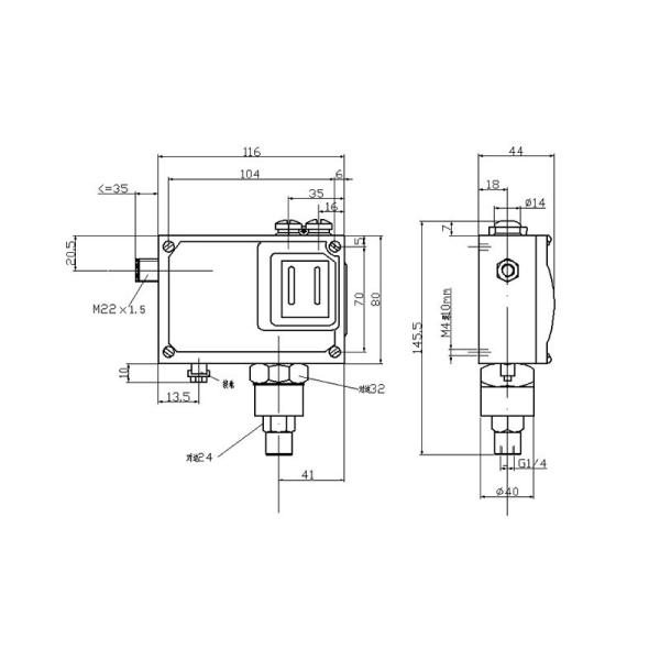 TL0202 Pressure Switch Medium Pressure Adjustable Pressure Controller
