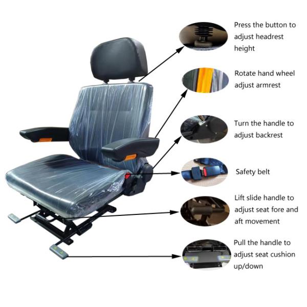 Dock Equipment Construction Seat Customized Operator Seats Leather Fabric