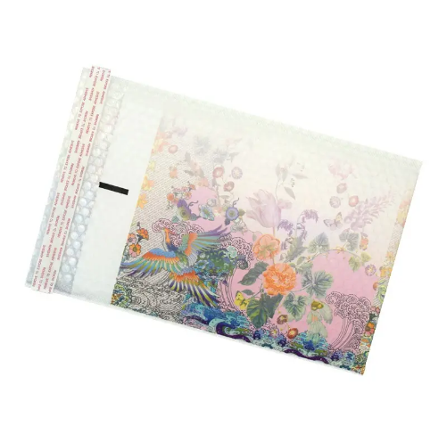 Decorative Floral Bird Pattern Waterproof Self Sealing Bubble Mailing Bag For Packaging