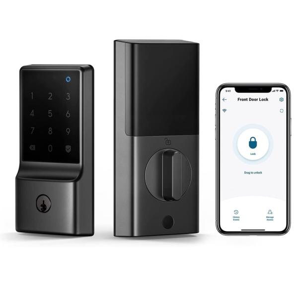 Modern Minimalist Tuya Face Code Hotel Camera Slim Deadbolt Nfc Intelligent Automatic Waterproof System Key Card Outdoor Smart Door Lock