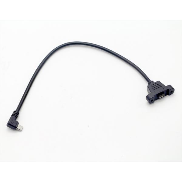 CUSTOM 0.3M 1M 90 Degree Up Down Left Right Angle Screw Micro Panel Mount USB Extension Cable