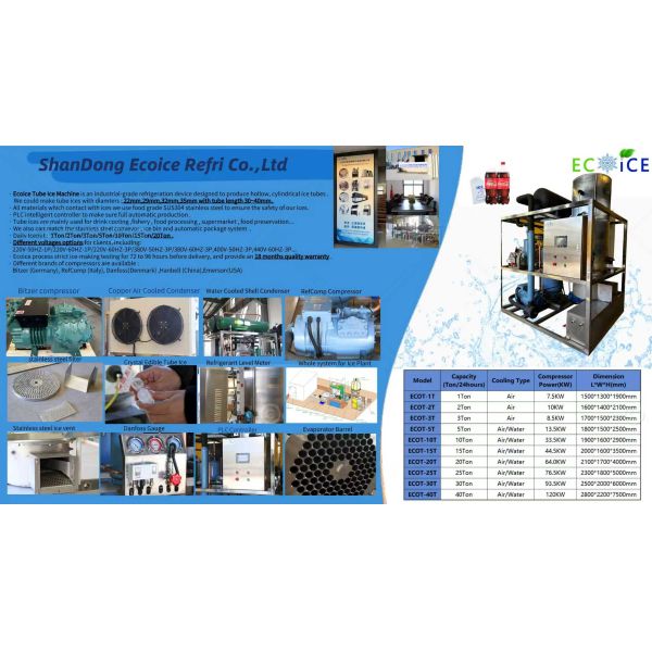 Ecoice crystal 2 Tons Tube Ice Machine Maker Price