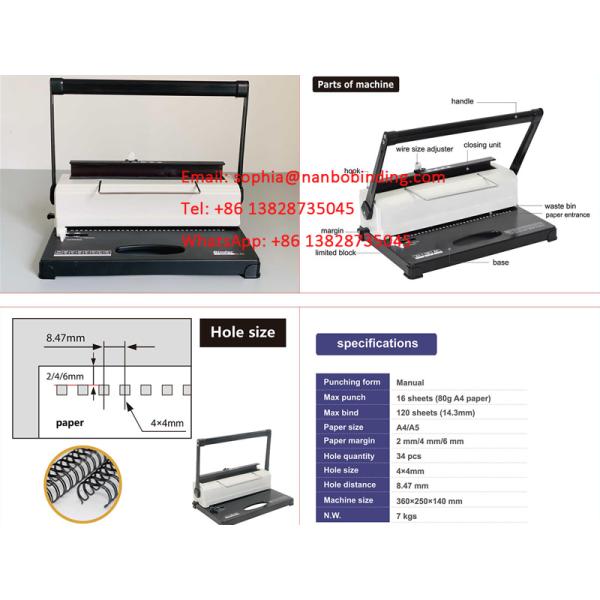 4.5mm Hole A4 Paper Wire 3/1 Punching Binding Machine