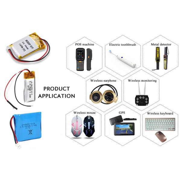 3.7V 2000mAh Rechargeable Li Polymer Battery Pack with Connector for Portable Electronics