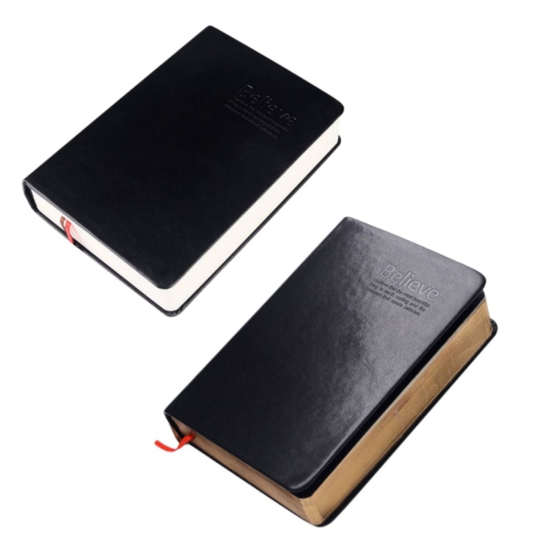 Blank Custom Leather Notebook Extra Thick Offset Paper A6 Notepad Folio With Gold Edges