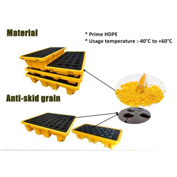 Virgin HDPE Plastic Spill Pallets 2 Drum Spill Containment Platform