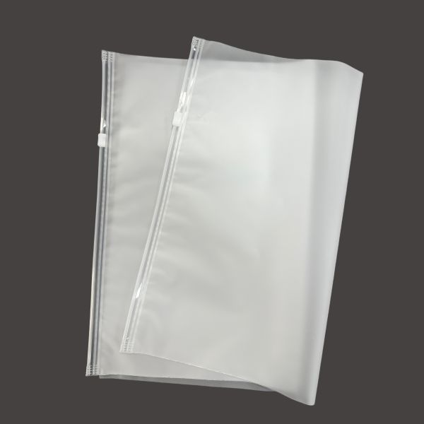 Customizable CPE Matte Smooth Block Zipper Bag Reusable Plastics Packaging for Clothes Shirts Socks Storage