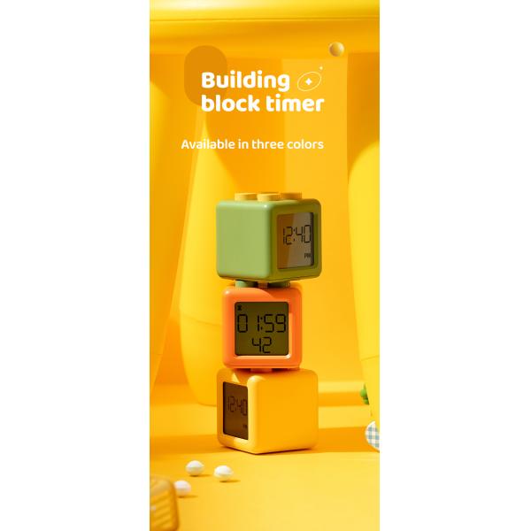 ABS Electric Led Table Clock With Modern Design Style For Custom Block Timer In Bedrooms