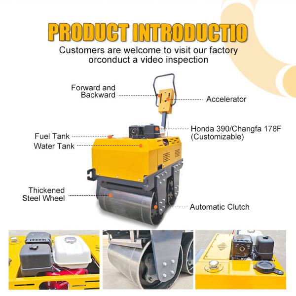 New Walk Behind Small Roller Double Drum Compactor Mini Vibratory Road Roller