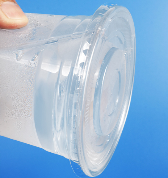 Custom Logo Thickened High Transparency PET Plastic Cups With Lids For Coffee Milk Tea