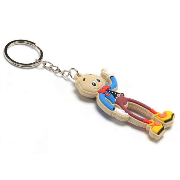Custom Sponge Bob Character Soft PVC Rubber Keychain, 2D Flat Soft Touch PVC Keyring With Logo