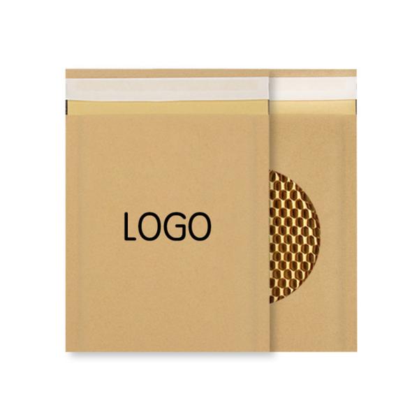 LOGO Customized Durable Biodegradable Compostable Honeycomb Kraft Paper Mail Envelopes Padded Bubble Express Bag