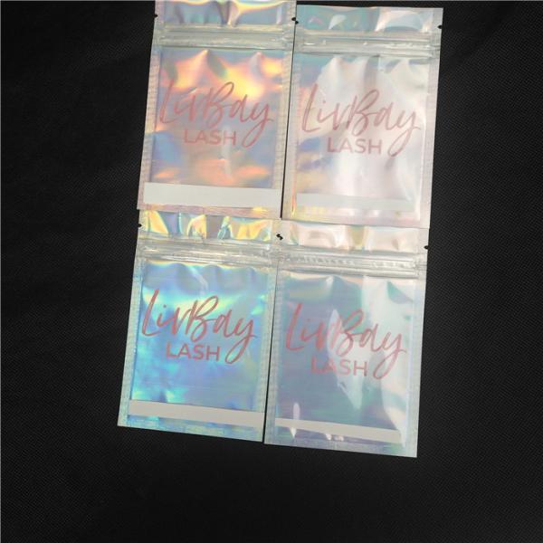 Custom Logo Laser Cosmetic Packaging Single-layer Bag Lipgloss Lashes Essential Oil Bottle Packaging Doypack Bag