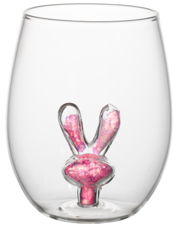 Customizable Borosilicate Glass Cup With Rabbit Sun Bowknot 3D Pattern Egg Shape Cup Milk Coffee Juice Cup For Home Office Party