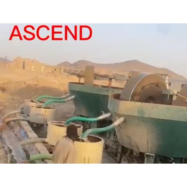 Gold Silver Ore Grinding Machine Three Rollers Water Wet Pan Mill 1200 Model 1 Tph Capacity Output Size 80-150 Meshes