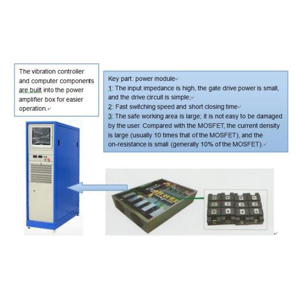 Audio Video Information Electric Vibration Test System With Power Amplifier , Controller And Cooling Fan