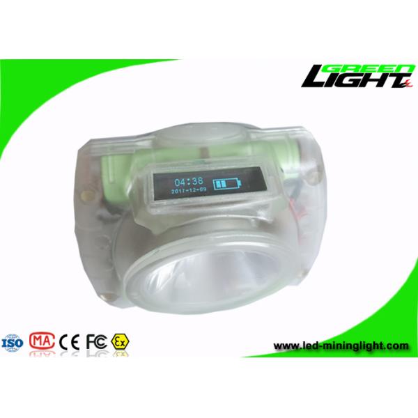 USB Charging Miners Helmet Light IP68 13000lux PC Material With OLED Screen