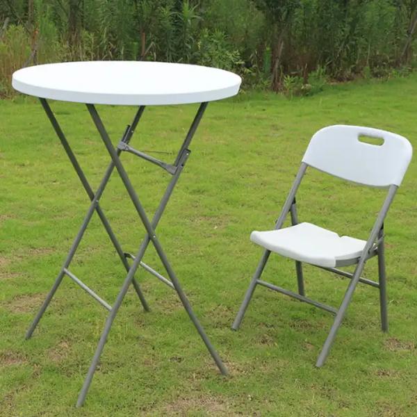 Mail Packing 60cm Round White Plastic Mini Bar Dining Table with Customized Color