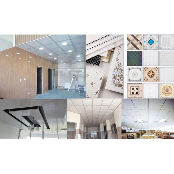 Long Working Life PVC Ceiling Tiles Square Shape Humidity Resistance