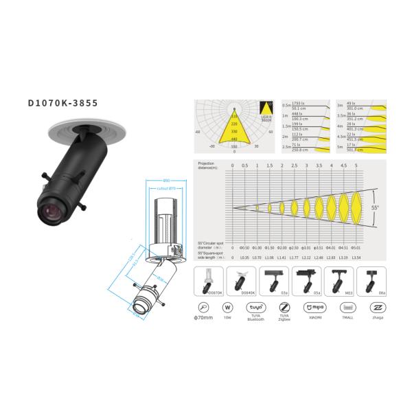 Dimmable CCT Adjustable Projector Lamp Tracking Spotlight Magnetic Attraction LED Track Light