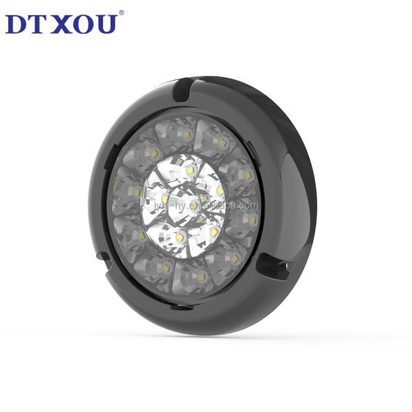 IP67 Waterproof 16pcs LED Chips Round Bus Stop Reverse Indicator Tail Lights Rear Lamps