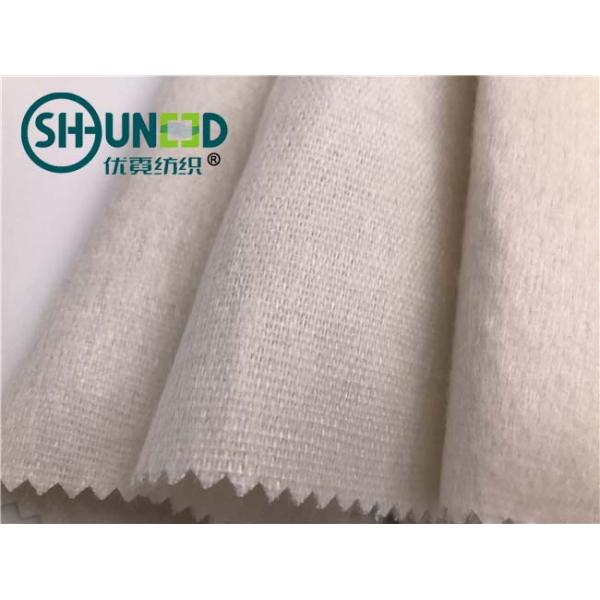 Soft 100% Polyester Plain Weave Tie Interlining Fabric Heavy Weight For Necktie