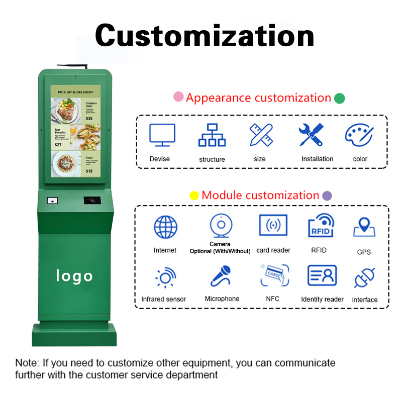 21.5 Inch Touch Screen Kiosk with Camera Microphone ADA Compliant Accessibility for Self Service Kiosk