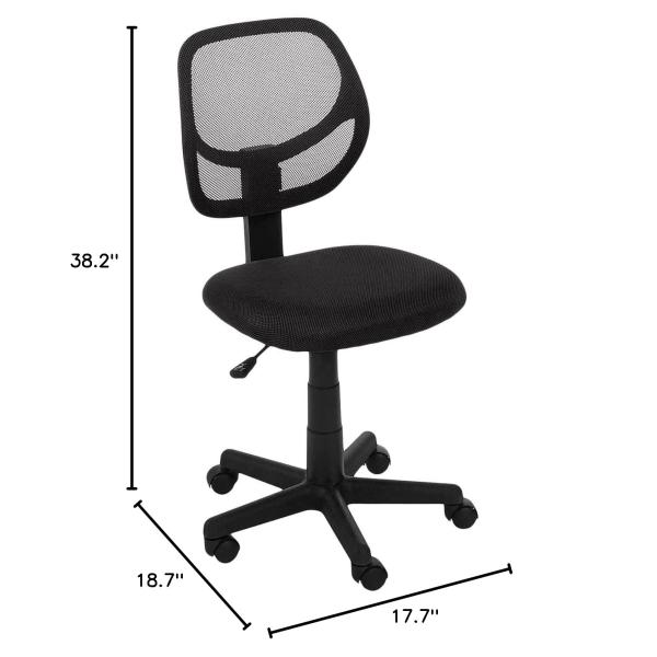 Low Back Computer Desk Chair with Rotating Feature Adjustable Height Mesh Upholstery