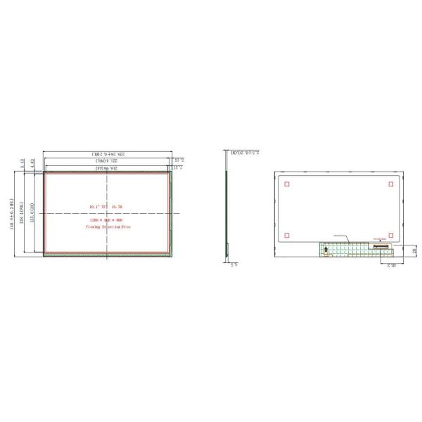 10.1 Inch HD TFT LCD Display 1280x800 IPS With Luminance 350nits Optional Touch Panel