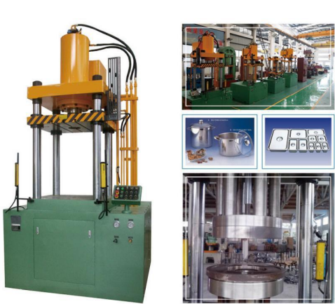 Four Column Hydraulic Deep Drawing Press Machine | Automatic Deep Forming Equipment For 304 Stainless Steel Kitchen Sink Mass Production Line