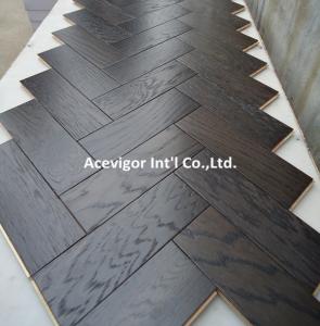 Quality White Oak Parquet Herringbone (stained wenge color) for sale
