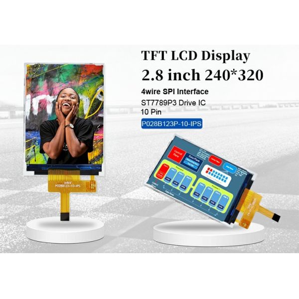 Polcd Wide Temperature 2.8 Inch Lcd Modules 240*320 300nit SPI 2.8 IPS Viewing Angle Tft Lcd Screen