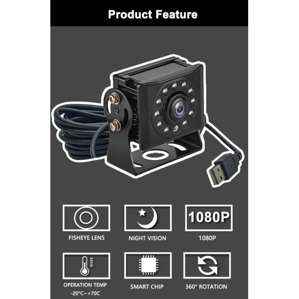 VGA Car Reverse Camera System Customizable Interface Cables and AHD 720P Video Output
