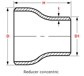 JIS B2312 SUS304 Buttweld Pipe Fitting Stainless Steel Concentric Reducer