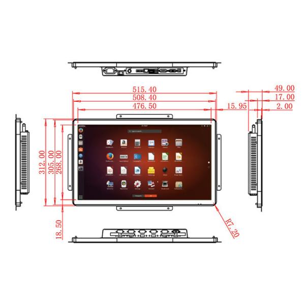 21.5-Inch Linux Digital Display for Traffic Management, Corporate Dashboards, Smart Home Interfaces, and Retail Advertising