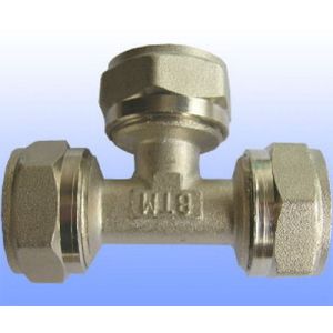 Buy cheap compression brass fitting equal tee for PEX-AL-PEX from wholesalers