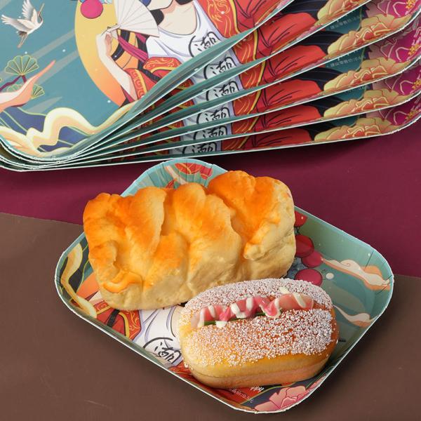 Eco-Friendly Disposable Paper Tableware for Food and Cake Square Customizable National Style Plate