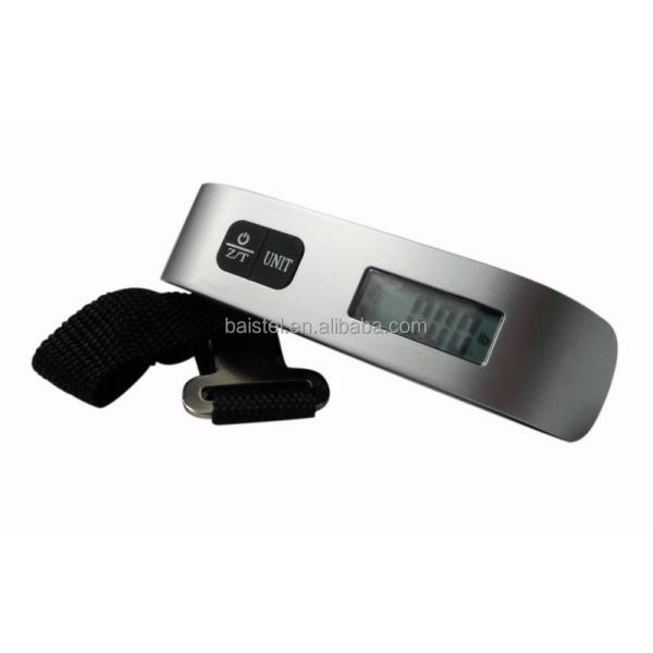 Green Backlight Battery-Powered Digital Luggage Scale with Temperature Function and Digital Display Featuring Battery Power