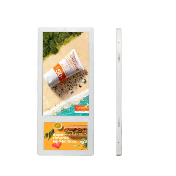 Dual Screen Lift Android 18.5"+10.1" Wall Mount LCD Display With Cloud Remote Control