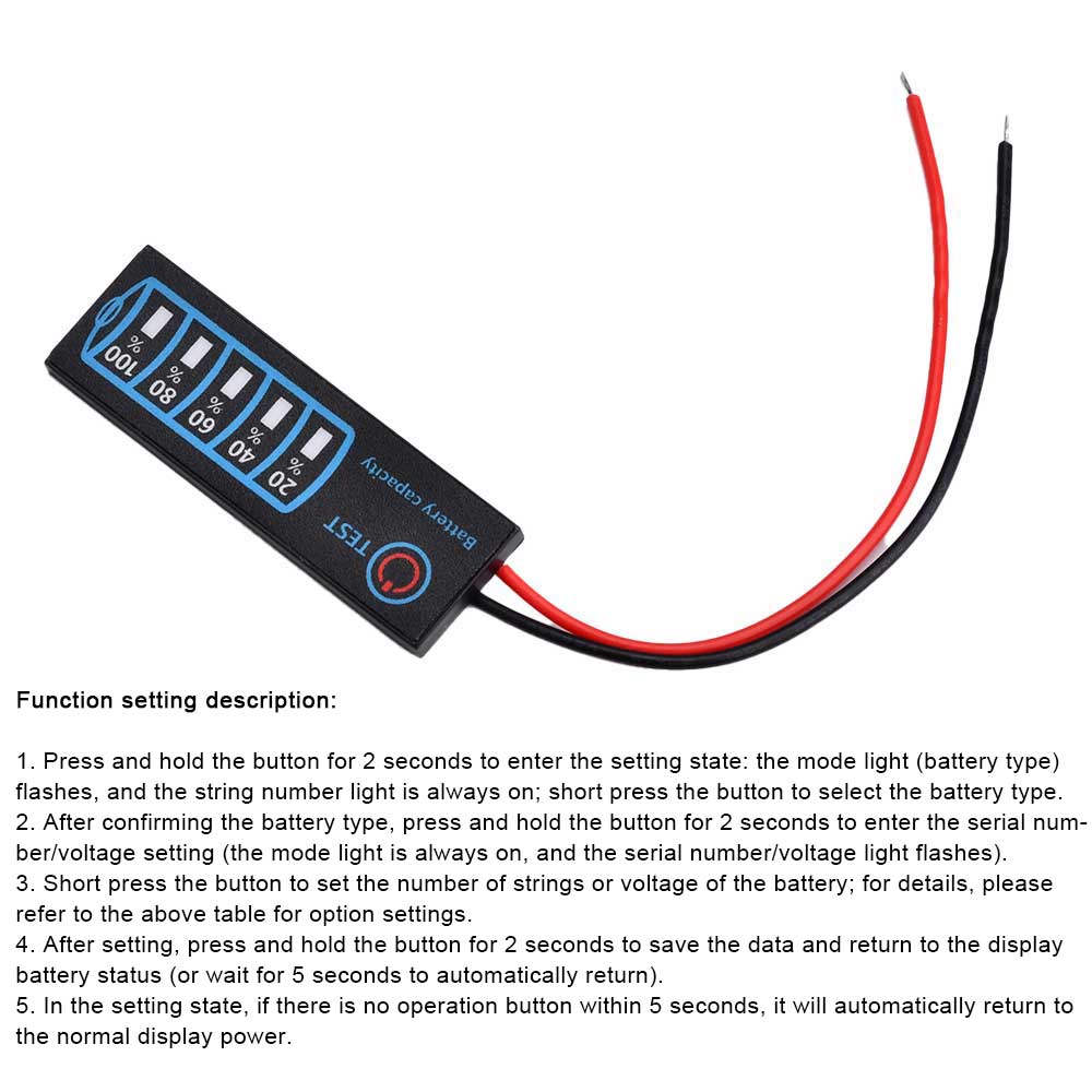 3-Series Ternary LED Voltage Level Indicator Meter New Electronic Components for Displaying Lithium Iron Phosphate Lead-Acid