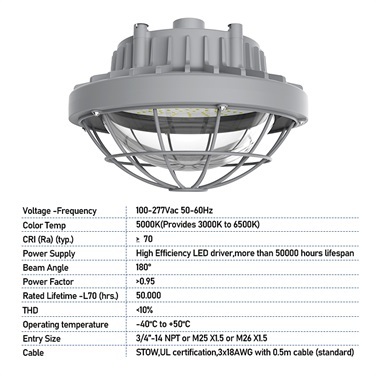 Explosion Proof UFO LED Light Designed For explosion proof warehouse Lighting With Power Range Covering 40W To 300W